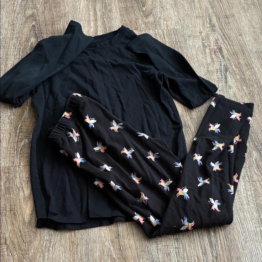 Kids Black Set with Colorful unicorn 🦄 Print - Picture 8 of 8